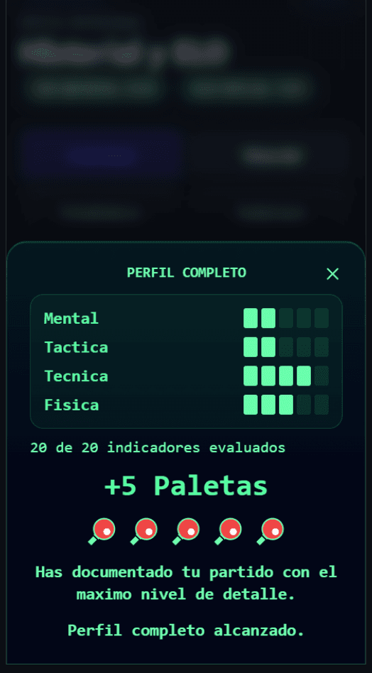 Formulario de lectura del desempeño en TTmachinePro